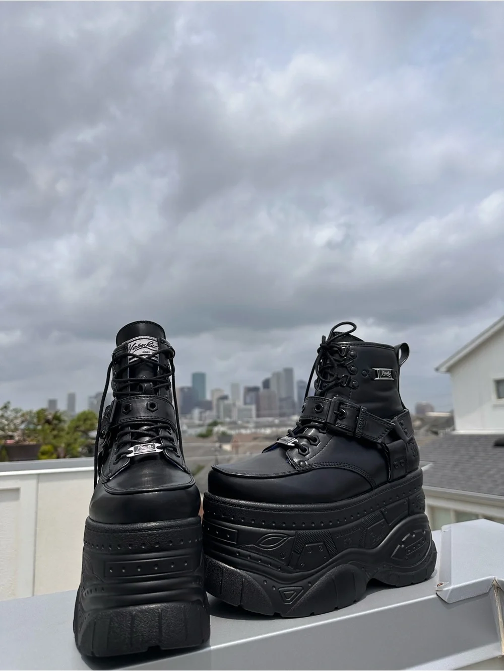 Japanese Black Platform Boots - Picture 1 of 11